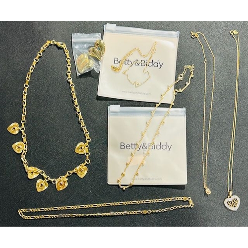 1065 - Collection of Gold Tone Jewellery Incl Silver Gold Plated 'Nan' Pendant Necklace