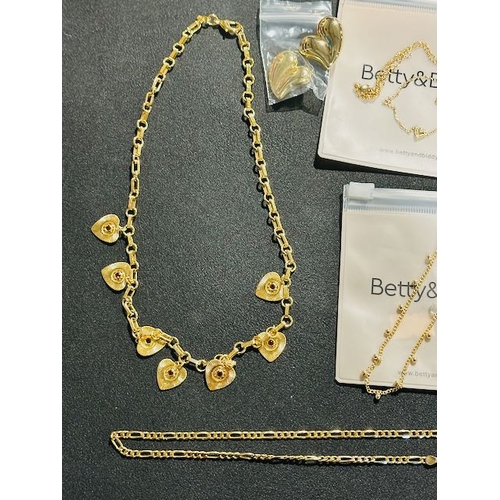 1065 - Collection of Gold Tone Jewellery Incl Silver Gold Plated 'Nan' Pendant Necklace