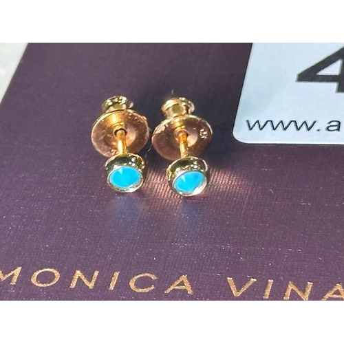 403 - Monica Vinader 18k Gold Vermeil Turquoise Studs RRP £60