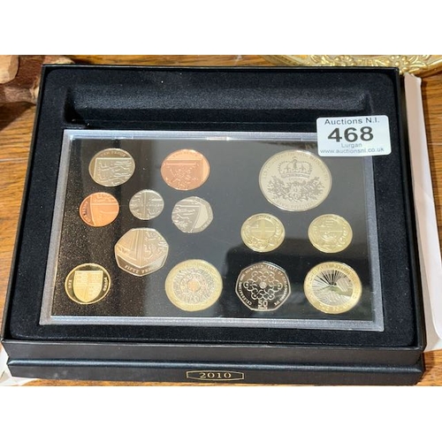 468 - 2010 Queen Elizabeth II Year Set - 13 Uncirculated Coins in Deluxe Box - £5 to 1 Penny