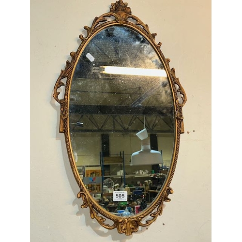 505 - Oval Gilt Mirror