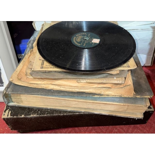 515 - Old Gramophone with Hand Painted Front with Gramophone Records