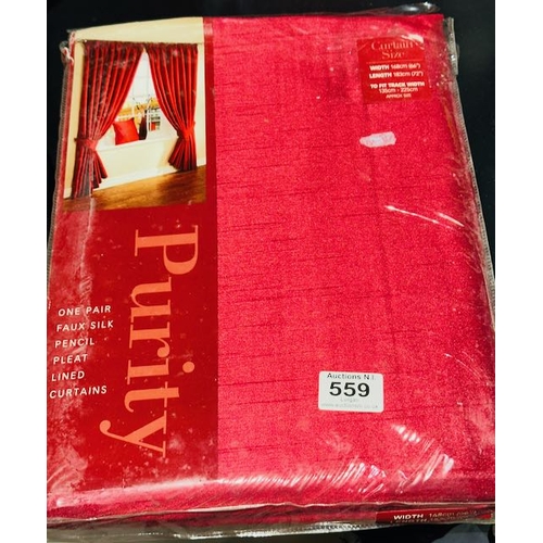 559 - Purity Pencil Pleat Lined Curtains 66x72