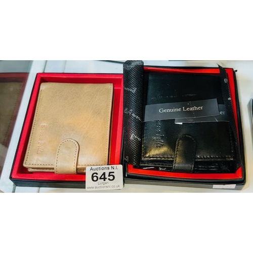 645 - Buono Pelle Leather wallet x 2 - Both Boxed