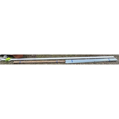 5 - 3 x Bundle Of Aluminium Channel - Appx 7'3, 6'11 & 14'