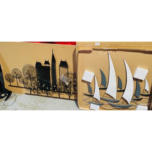 95 - Metal Yatching Wall Art (2050133) + Large Boxed City Skyline Wall Art (2050255)