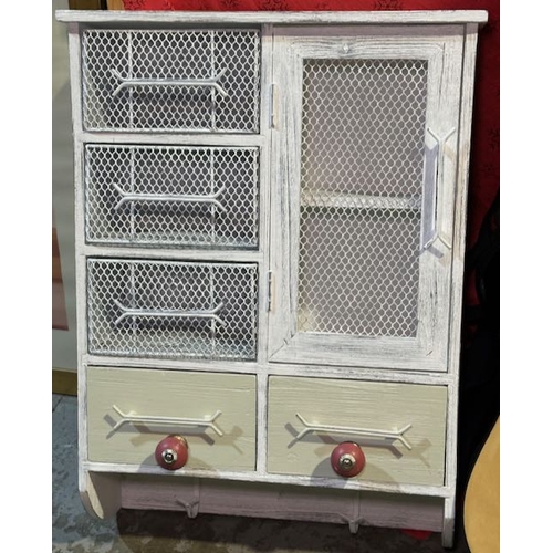 97 - Industrial Look Wall Mounted Storage Unit with Hooks