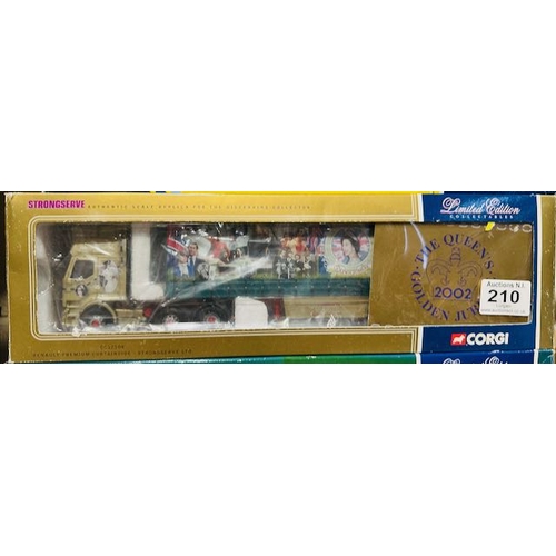 210 - Box Sealed Corgi LImited Edition 1:50 Strongserve The Queens Golden Jubilee 2002 Renault Premium Cur... 