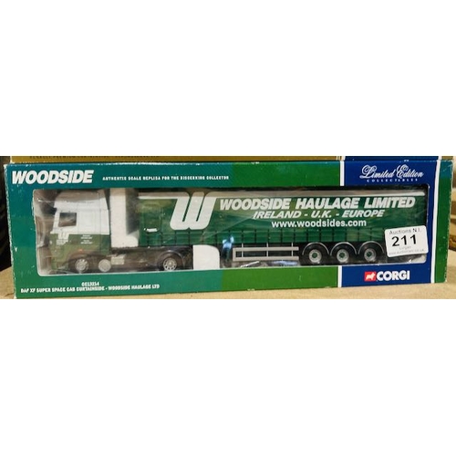 211 - Box Sealed Corgi LImited Edition 1:50 Woodside Haulage Ltd DAF XF Super Space Cab Curtainside