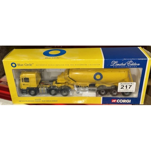 217 - Box Sealed Corgi Limited Edition 1:50 Blue Circle Cement ERF ECS Feldbinder Tanker