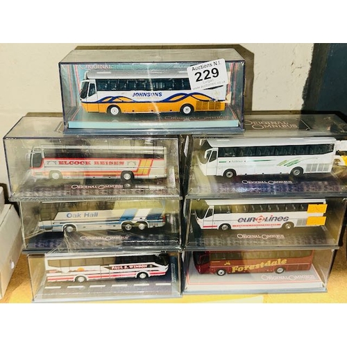 229 - 5 x Corgi Limited Edition 1:76 Orginal Omnibus In Mounted Displays