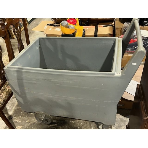 257 - Large Plastic Bin On Casters