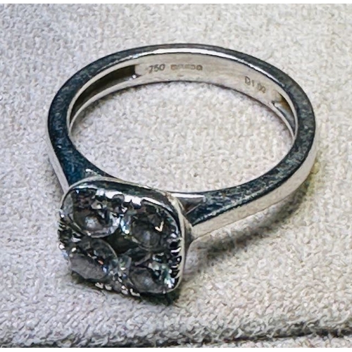 392 - 18ct White Gold Art Deco Styled Diamond Ring - Hallmarked and Stamped D1.00