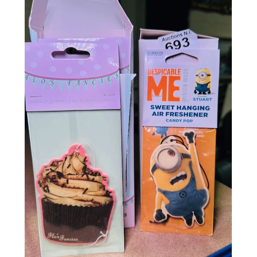 693 - 12pk Cupcake + 12pk Minion Car Air Freshener