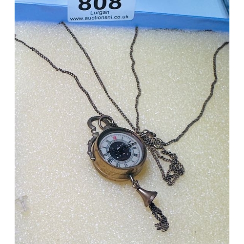 808 - Pocket Watch Pendant Necklace