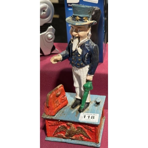 118 - Cast Uncle Sam Money Box