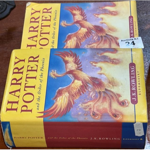 24 - Harry Potter And The Order Of The Pheonix Hard Back First Edition + Paperback Of Same