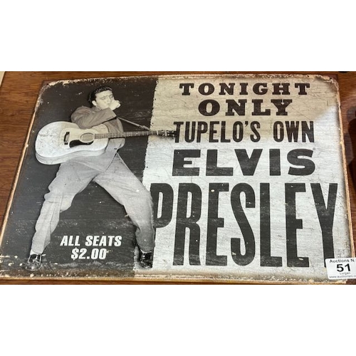 51 - Large Metal Elvis Sign -