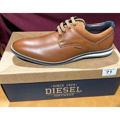 71 - Mens Diesel Leather Shoes In Original Box/Unused Size 8