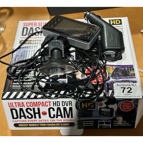 72 - Untra Compact HD DVR Dash Cam - Boxed