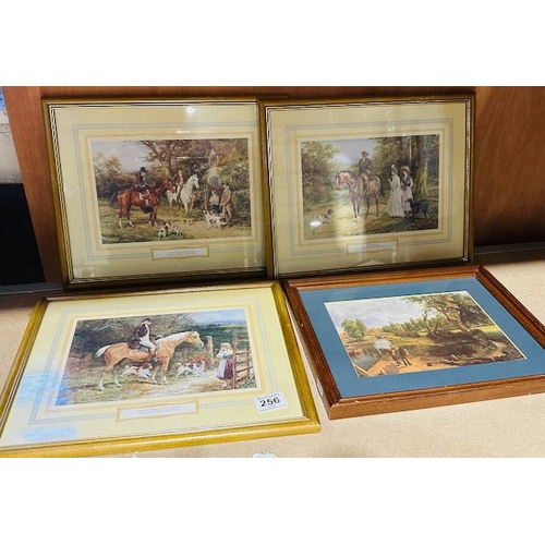 256 - 4 x Framed Horse Theme Prints