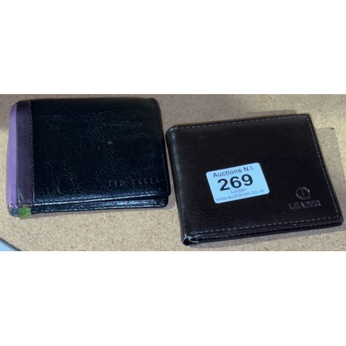 269 - Gents Leather Wallet x 2 Incl Ted Baker