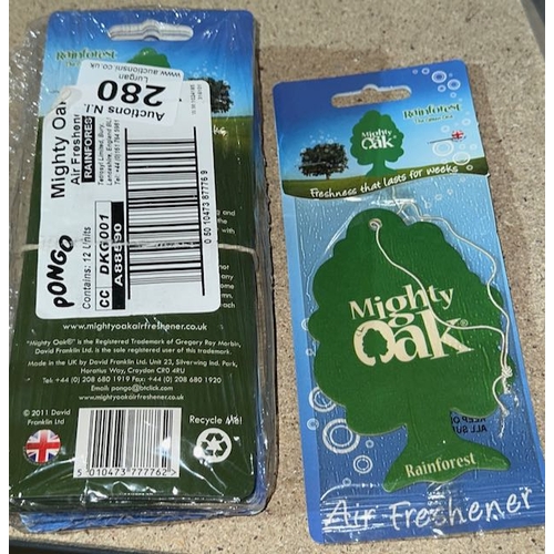 280 - 12pk Mighty Oak Car Air Freshener - Rain Forest