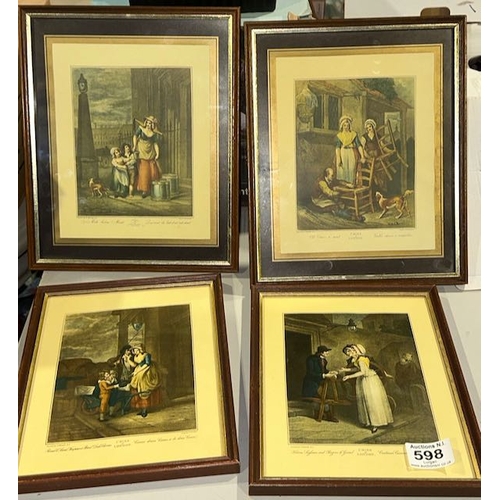 598 - 4 x Framed Cries Of London Prints