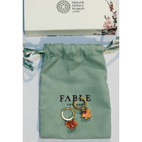 1020 - Fable Natural History Museum Collaboration Rose Necklace & Huggy Rose Earrings