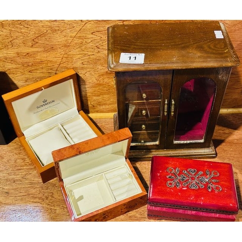 11 - Wooden Jewellery Box x 4