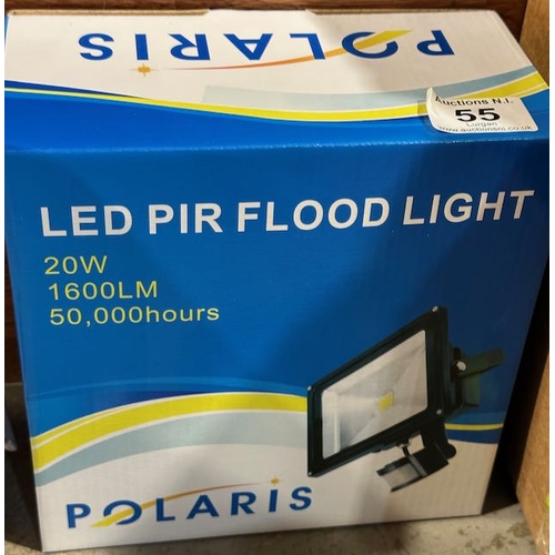 55 - Boxed Unused Polaris 20W LED PIR Flood Light