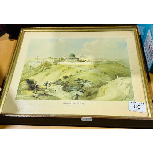 89 - Framed Jerusalem The Old City Lithograph By David Roberts