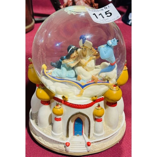 115 - Large Aladdin A Whole New World Musical Snow Globe