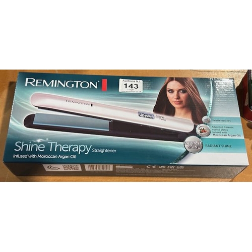 143 - Box Sealed Remington Shine Therapy Straighteners Infused With Argan Oil