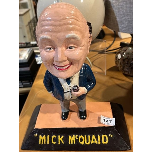 147 - Large Mick McQuaid Plinthed Figure - Approx 1'3