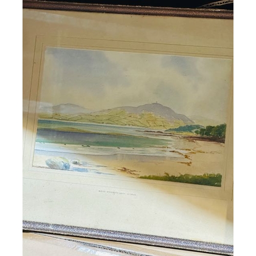 166 - Pair of Vintage Watercolours by H Donald - Shanky River + Across Strangford Lough