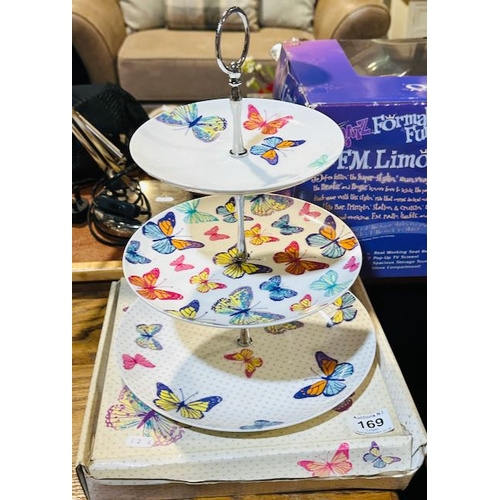 169 - Laura Ashley - All A Flutter - Boxed 3 Tier Butterflies Cake Stand