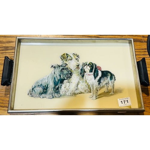 171 - Vintage Tea Tray with Dogs