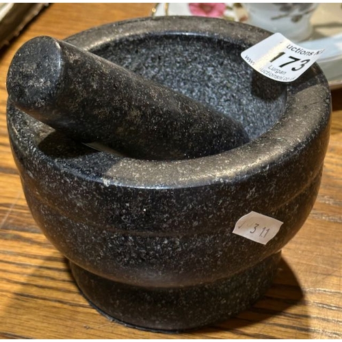 173 - Heavy Marble Pestle & Mortar