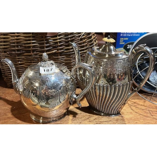 187 - Beautiful Vintage EP Teapot & Coffee Pot