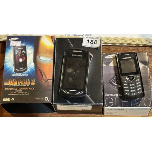 188 - Samsung Monte + Samsung GT-E1170 Boxed Mobile Phones