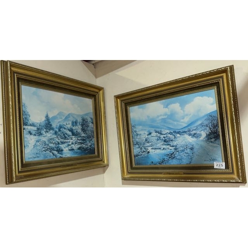 225 - Pair of Gilt Framed Denis Thornton Prints of Kinnahalla + Trassey Rivers