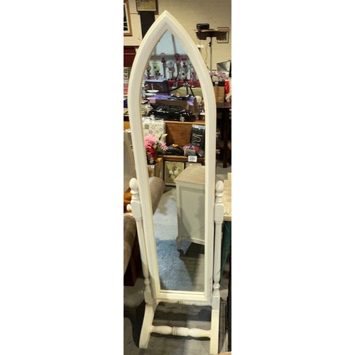 230 - Cream Gothic Style Cheval Mirror