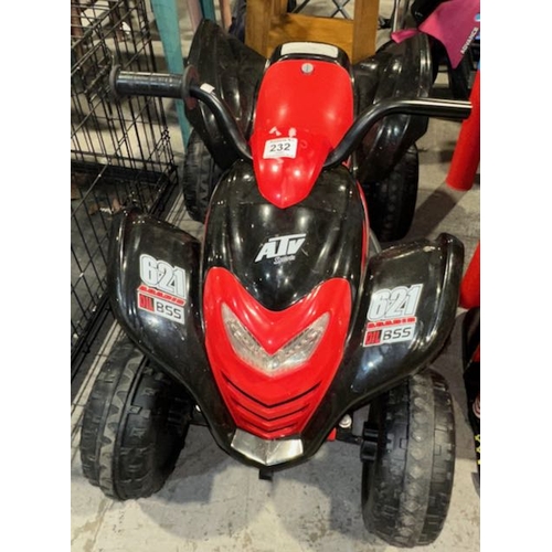 232 - Kids Battery Powered Quad With Charger