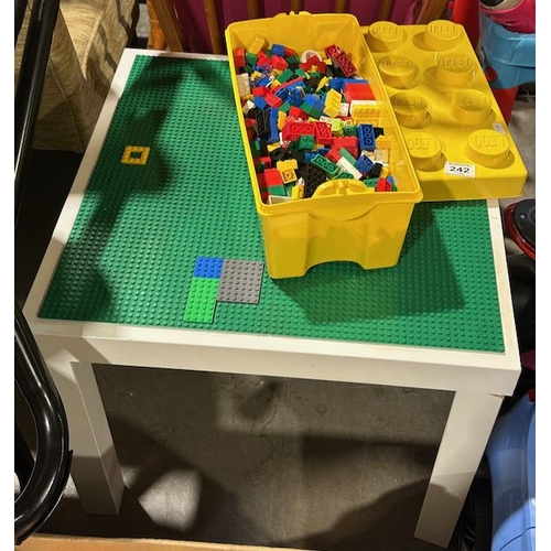 242 - Kids Lego Table + Tub Of Lego