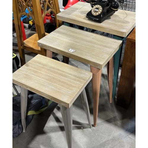 249 - Industrial Style Nest of 3 Tables (1004400)