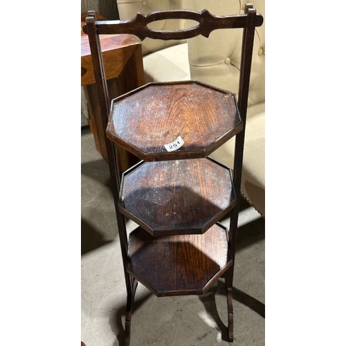 251 - Antique 3 Tier Folding Cake Stand