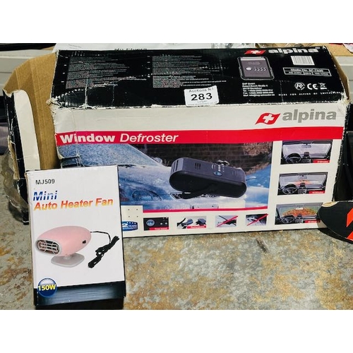 283 - Boxed Alpina Window Defroster + Mini Heater Fan