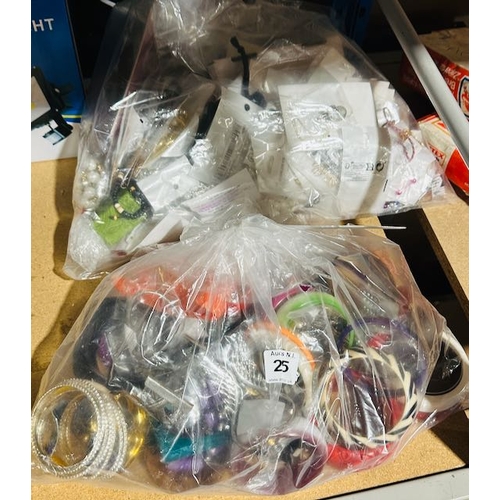 285 - 2 x Clear Bags Of Jewellery