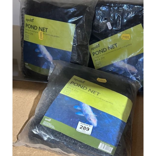 289 - 3 x Apollo Pond Nets 4m x 2m